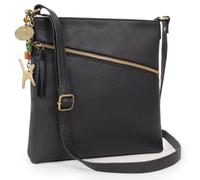 Catwalk Collection Handbags - Sac Bandoulière Femme en Cuir - Sacoche/Besace Moyenne - Crossbody Bag Avec Bandoulière Réglable - Madison - Noir