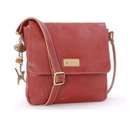 Catwalk Collection Handbags - Sac Bandoulière Femme en Cuir Vintage - Sac Besace Moyen - Messenger Bag Avec Bandoulière Réglable - SABINE M - Rouge