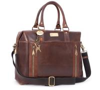 Catwalk Collection Handbags - Sac de Voyage Cuir Femme - Sac Fourre Tout de Weekend - Bagage Cabine Avion - Duffle Bag - Vienna - Marron