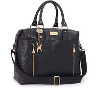 Catwalk Collection Handbags - Sac de Voyage Cuir Femme - Sac Fourre Tout de Weekend - Bagage Cabine Avion - Duffle Bag - Vienna - Noir