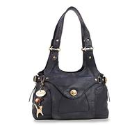 Catwalk Collection Handbags - Sac Porté Èpaule Femme Cuir - Sac à Main Moyen - Sac Porté Main Multipoches - ROXANNA - Noir