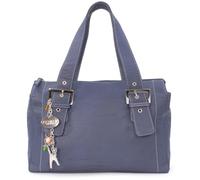 Catwalk Collection Handbags - Sac Porté Èpaule Femme Cuir - Sac à Main Moyen - Sac Porté Main Multipoches - JANE - Bleu