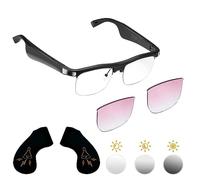 CatXQ Lunettes de soleil Bluetooth intelligentes, lunettes de soleil 2 en 1 et verres à filtre à lumière bleue, cache-oreilles Hi-Fi, rose, lunettes de soleil classiques pour adultes, unisexe,
