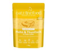 CATZ finefood N° 25 Nourriture pour Chat au Poulet et au Thon - Nourriture Fine Humide - Raffiné avec Citrouille et cynorrhodon - 16 sachets de 85 g