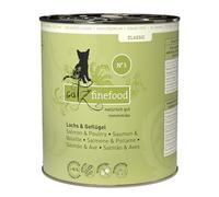 catz finefood N° 5 Salmon & Poultry Delicatessen Wet Cat Food, Refined with Spinach & Tomato, 6 x 800 g Tins