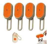 Catzcomfort Brush, Catzcomfort Cleaning Brush, 3-in-1 Self-Cleaning Steam pet grooming brushs, pet spray hair removal comb, for Cats Dogs (brown 4)