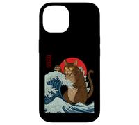 Catzilla Attaque la Grande Vague de Funny Cat Lover's Monster Coque pour iPhone 14