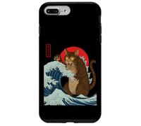 Catzilla Attaque la Grande Vague de Funny Cat Lover's Monster Coque pour iPhone 7 Plus/8 Plus