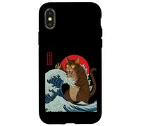 Catzilla Attaque la Grande Vague de Funny Cat Lover's Monster Coque pour iPhone X/XS