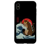 Catzilla Attaque la Grande Vague de Funny Cat Lover's Monster Coque pour iPhone XS Max