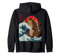 Catzilla Attaque la Grande Vague de Funny Cat Lover's Monster Sweat à Capuche