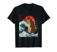 Catzilla Attaque la Grande Vague de Funny Cat Lover's Monster T-Shirt