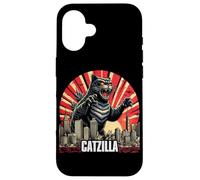Catzilla Cat Art Japonais drôle Coque pour iPhone 16