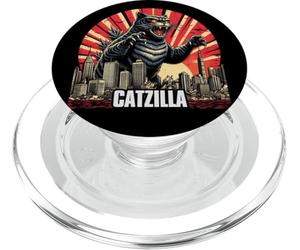Catzilla Cat Art Japonais drôle PopSockets PopGrip pour MagSafe