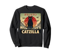 Catzilla Cat Japanese Art Funny Cat Gifts for Men Women Kid Sweatshirt