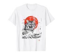 Catzilla Funny Kitten Cat Funny Japan Sunset Cat T-Shirt