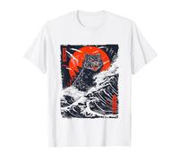 Catzilla Funny Kitten Cat Funny Japan Sunset Cat T-Shirt