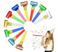 CATZUM 10 pièces Sifflet de Couleur, Souffleur de Partie, Trompette Multicolore, Anniversaire, Souffleur Enfant, Sarbacane Fête, Nouvel An, Partie, Célébration (Multicolore)