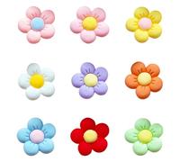 CATZUM Lot de 9 pins en forme de fleurs pour Crocs, Chrysanthemum charms, colorés et mignons, filles et adolescentes, jolies breloques sabots, accessoires de fête, cadeaux d'anniversaire (9 couleurs)