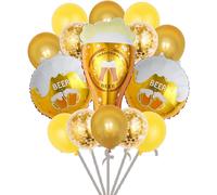 Cauc-15 Ensemble De Ballons Sur Le Thème Du Festival De La Bière, Ballon En Film D'aluminium Pour Chope À Bière, Adapté Pour La Décoration D'anniversaire, De Remise De Diplôme, Vie De Garçon
