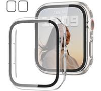 CAUC-2 morceaux de couverture de protection pour Apple Watch Series 7 41mm, avec verre de protection d'affichage durci, clair + clear