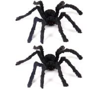 CAUC-2 Pièces Araignée Géante Halloween 90cm Grosse Araignée Halloween Araignée Réaliste Poilue pour la Fête d'halloween, Jardin, Décoration de Maison Hantée