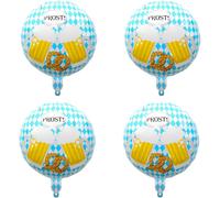 CAUC-4 Pièces Ballons Anniversaire, Ballon Bière en Forme de Chope, Décoration Oktoberfest Set Hélium, Ballons Déco Bavaroise, Ballon en Aluminium pour Fête Oktoberfest 2025, Déco Bar et Soirée