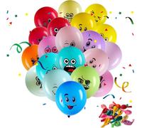 Cauc-50 Pcs Ballons En Latex Colorés Émotion Série Ballons Drôles De Visage Différent Mignons Pour Enfant Fête D'anniversaire Garçons Fille Baby Shower Cérémonie Mariage Vacances