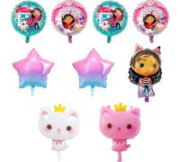 CAUC-9 Pièces Gabby Chat Ballons Anniversaire, Gaby Ballons Anniversaire Set, Ballon Gabby en Papier D'aluminiu, Ballon Fête D'anniversaire Gabby Dollhouse, Décoration de Fille de Anniversaires