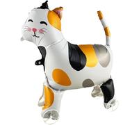 Cauc-Ballon En Aluminium Chat 3d Avec Roues, Géant Ballon Animaux Debout, Chat Décorations De Fête D'anniversaire, Cadeau Pour Enfants Fille Et Garçon