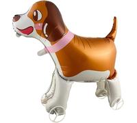 Cauc-Ballon En Aluminium Chien 3d Avec Roues, Géant Ballon Animaux Debout, Chien Décorations De Fête D'anniversaire, Cadeau Pour Enfants Fille Et Garçon