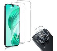 CAUC-Compatible avec HONOR X8B 4G/Honor X8b Verre Trempé 2 Pièces + 2 Pièces Caméra Arrière Protecteur, sans Bulles Anti-Huile HD 9H Dureté Protection Décran + Caméra Arrière Protecteur