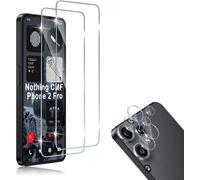 CAUC-Compatible avec Nothing CMF Phone 2 Pro 2 Pièces Verre Trempé + 2 Pièces Caméra Arrière Protecteur, 9H Dureté HD sans Bulles Anti-Huile Protection Décran + Caméra Arrière Protecteur