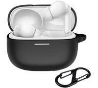 CAUC-Coque pour Xiaomi Redmi Buds 6 Pro Protection Case,¿¿tui en Souple Silicone avec Mousqueton,Housse Anti Rayures,Antichoc Fine,Souple,¿¿l¿¿gante - Noir