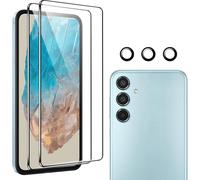 CAUC-Lot de 2 films de protection d'¿¿cran en verre tremp¿¿ pour Samsung Galaxy M35 5G, 3 pi¿¿ces, anneau m¿¿tallique individuel, protection anti-rayures, film de protection d'¿¿cran HD et sans bulle