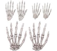 CAUC-Lot de 3 paires de squelettes pour décoration de main pour Halloween, fête hantée, pour karaoké, bar, carnaval et rassemblements - Ornements effrayants de main squelette pour occasions