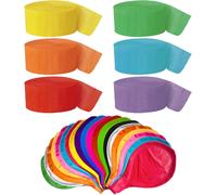 Cauc-Lot De 6 Rouleaux De Papier Coloré, 20 Pièces, Ballons, Rouleaux De Papier Crépon, Rubans De Guirlandes, Rouleaux De Papier D'arrangement D'anniversaire Pour Décorations D'anniversaire Et De Mar