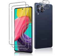CAUC-Verre Tremp¿¿ pour Samsung Galaxy M53 5G [2 pi¿¿ces]+[2 pi¿¿ces] Cam¿¿ra Protection ¿¿cran, Protection ¿¿cran [9H Duret¿¿] Film Vitre en Tremp¿¿, Sans Bulle, Anti Rayures, HD transparente