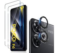 CAUC-Verre Tremp¿¿ pour Xiaomi POCO F6 5G avec Cam¿¿ra Arri¿¿re Protecteur [2+1 Pi¿¿ces], Protection Objectif Cam¿¿ra Individuel pour Tout Coque¿¿Duret¿¿ 9H HD Glass Film de Protection d`¿¿cran