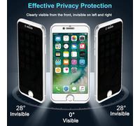 CAUC-Verre Trempé pour iPhone 8/iPhone SE 2020/iPhone 7/SE 2022 Anti Espion Vitre Protection Ecran Anti-Espion Film Protecteur Écran Dureté 9H Anti-Rayures Sans Bulles Anti-Spy Confidentialité