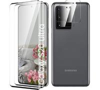 CAUC-Verre Trempé pour Samsung Galaxy S20 Ultra Plein écran, Affaire Classée Protection écran, Bord à Bord, sans Bulle, Anti-Scratch, 2 Pièces Verre Trempé + 2 Pièces Caméra Protection écran