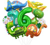 Cauc-Xxl Dino Anniversaire Décoration, 6 Ans Dinosaure Ballon Helium, Dinosaure Décoration D'anniversaire Garçon, Ballons Dino, Ballon Numéro 6 Pour Dinosaure Jurassic Jungle Party Enfants Anniversai
