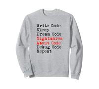 Cauchemars À propos du débogage du code Meme Sweatshirt