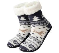 Caudblor Femmes Chaussettes Pantoufle Anti-glissement Chaudes Chaussettes d'hiver épais Hüttenocken 36-40
