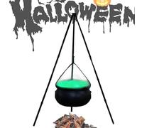 Caudron Halloween Decor - Black Witch Cauldron Fog Maker, Spooky Halloween Party Decor | Bouilloire de sorcière décorative avec brouillard brume, bol de bonbons de chaudron noir pour affichage de pelo