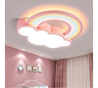 Caufloce Enfant Plafonnier À Télécommande LED Chambre Suspension Luminaire Moderne Dimmable 3000K-6000K Éclairage De Plafond Salon Intérieur 48W Métal Fonction Mémoire Timer-Pink