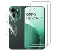 CAUHENYEE 2+2 Verre Trempé pour OPPO Reno 14F 5G / OPPO Reno 14 FS 5G, 2 pièces Film de Protection en Verre Trempé + 2 pièces Caméra Protection, HD film de Protection écran en verre de dureté 9H