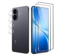 CAUHENYEE 2+2 Verre Trempé pour Vivo V60 Lite 5G, 2 pièces Film de Protection en Verre Trempé + 2 pièces Caméra Protection, HD film de Protection écran en verre de dureté 9H