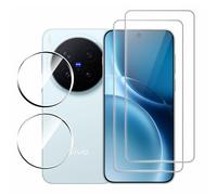 CAUHENYEE 2+2 Verre Trempé pour Vivo X300 Pro 5G, 2 pièces Film de Protection en Verre Trempé + 2 pièces Caméra Protection, HD film de Protection écran en verre de dureté 9H