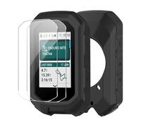 CAUHENYEE Coque pour Garmin Edge MTB avec 2 Protections d'écran en Verre Trempé, GPS, Ordinateur de vélo, Accessoires de Protection d'écran (Noir)